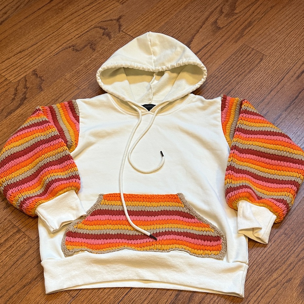Dance & Marvel Cream Textured Hoodie